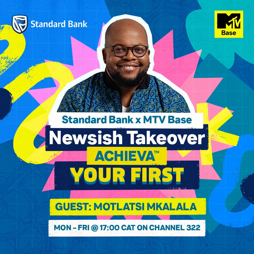 This week on the @StandardBankZA MyMo Friday NEWSish Takeover we have Mr Achieva himself Motlatsi Makalala to talk about how you can achieva your first with Standard Bank! 📺: Newsish at 17:00 CAT, repeats 22:00 CAT | CH322 on @DStv + @DStv stream