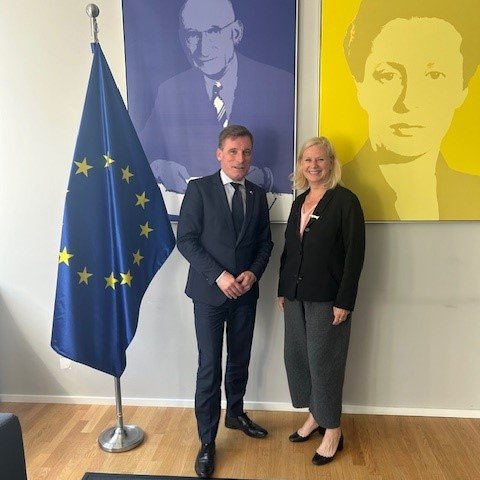 Good meeting this morning with Barbara Gessler, new Head of @EUinDE. We discussed closer cooperation between @EU_EESC and @EUinDE, also in view of #EUelections2024 & activities to engage voters who will cast their ballot next month. Looking forward to our future collaboration.