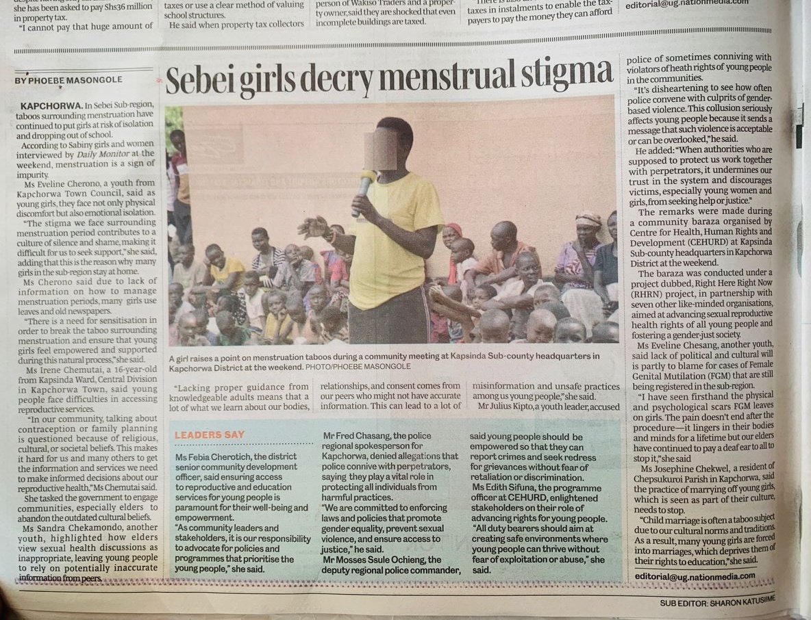 Check out today's (17th May 2024) @DailyMonitor pg 14. for a story on menstrual stigma in Sebei region ❝The stigma associated with menstruation perpetuates a culture of silence and shame, hindering individuals from seeking the necessary support and care they deserve. This