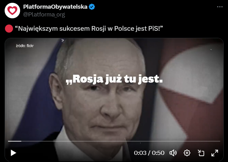 Najnowszy spot wyborczy KO to dobra okazja, by wyjaśnić parę rzeczy.

👉 Zacznijmy od spotu. Otóż formą nie odbiega od poziomu Kurskiego i spotów PiS. Dramatyczna muzyka, dramatyczny głos, dramatyczne kadry, jakieś stosy czaszek, uśmiechnięty Putin, Łukaszenka i tak dalej. Jest