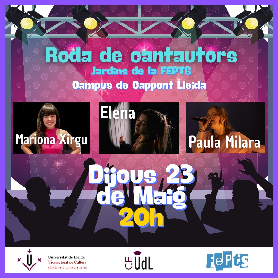 Dins de la temporada musical de la @UdL_info us convidem al proper concert del 23 de maig als jardins de la @FEPTS_UdL Entrada gratuïta! Us esperem!