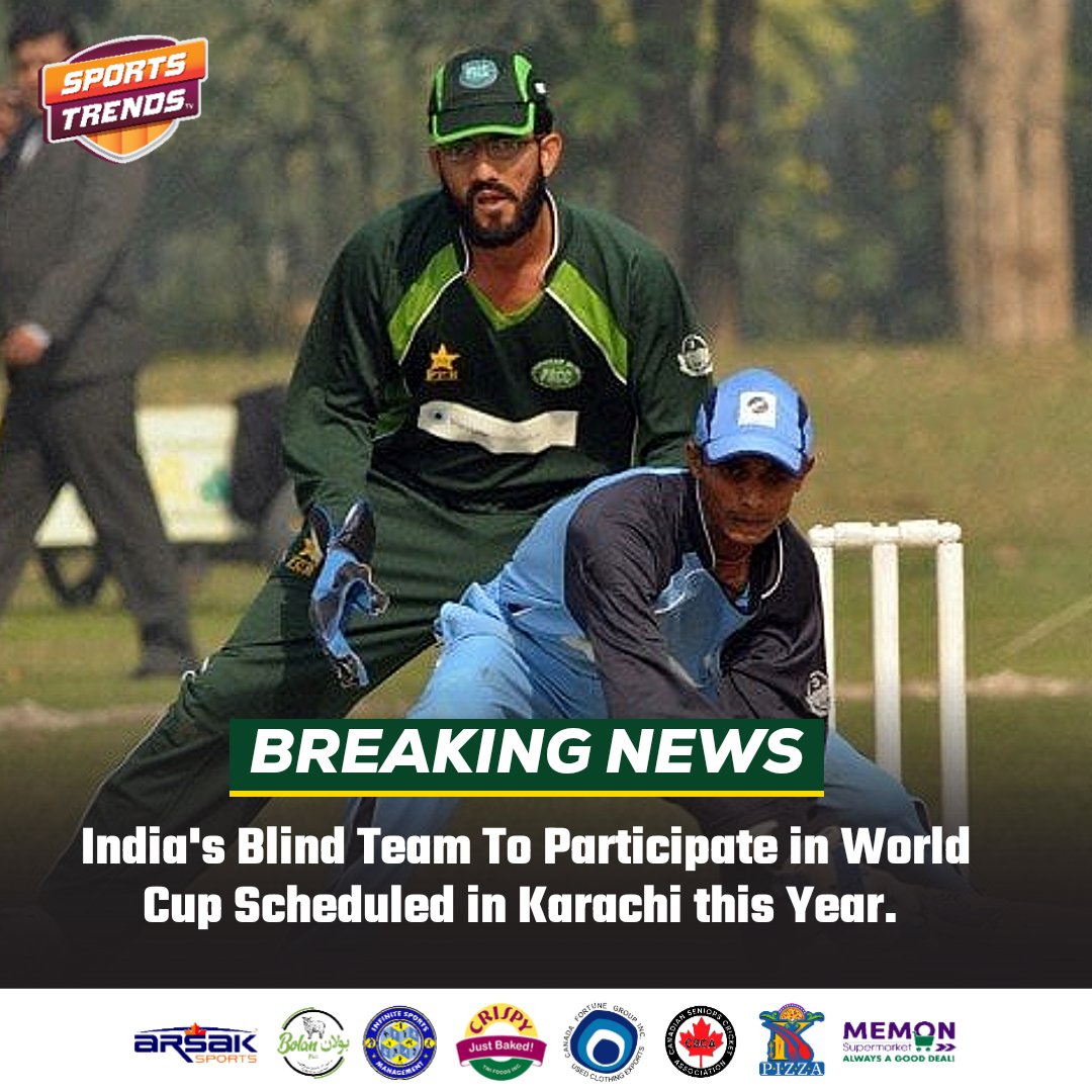 🚨 BREAKING NEWS 🚨

India's blind team is coming to Pakistan this year to participate in the World Cup!

#Cricket #Pakistan #WorldCup #PAKvIND #INDvPAK #PAKvsIND #INDvsPAK #BCCI #PCB #SportsTrendsCan #SportsTrendsCanada