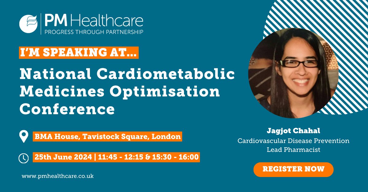 PM Healthcare (@pharman) on Twitter photo PM Healthcare look forward to welcoming <a href="/ChahalJagjot/">Jagjot Kaur Chahal</a>, Cardiovascular Disease Prevention Lead Pharmacist from <a href="/NHSBartsHealth/">Barts Health</a> to discuss Population Health and Case Finding and Virtual Wards: Where does Pharmacy fit in? <a href="/BMAHousevenue/">BMA House</a>
Book your place:
pmhealthcare.co.uk/events/2024/6/… PM Healthcare look forward to welcoming <a href="/ChahalJagjot/">Jagjot Kaur Chahal</a>, Cardiovascular Disease Prevention Lead Pharmacist from <a href="/NHSBartsHealth/">Barts Health</a> to discuss Population Health and Case Finding and Virtual Wards: Where does Pharmacy fit in? <a href="/BMAHousevenue/">BMA House</a>
Book your place:
pmhealthcare.co.uk/events/2024/6/…