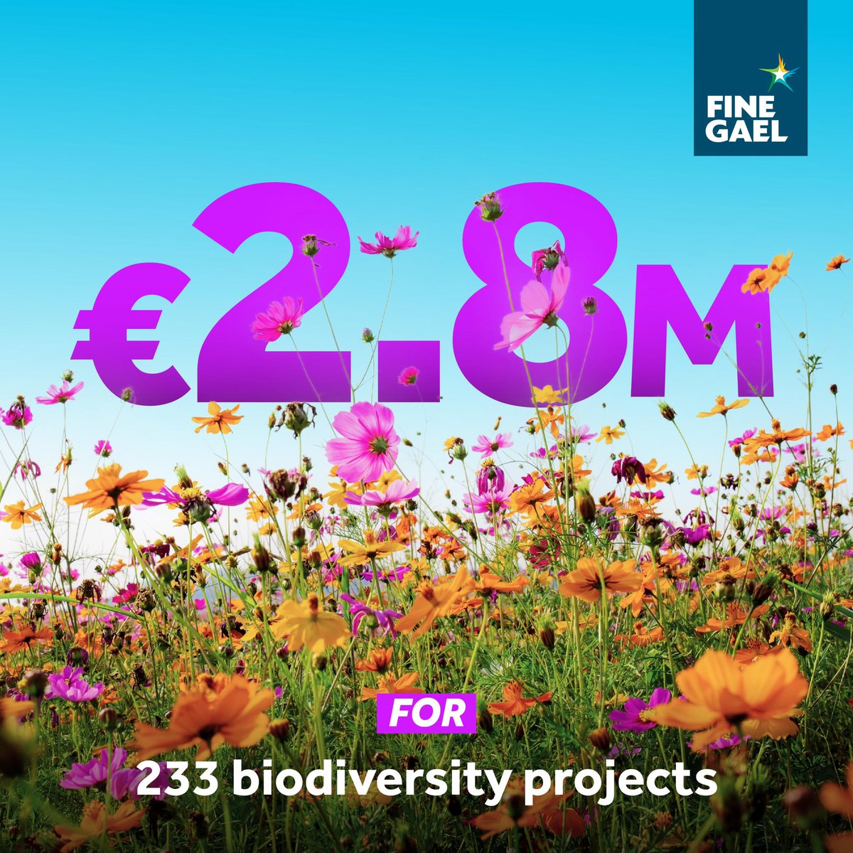 Today, €2.8 million in funding was announced for local biodiversity projects across the country. This is one of the ways Fine Gael is building stronger, safer communities.