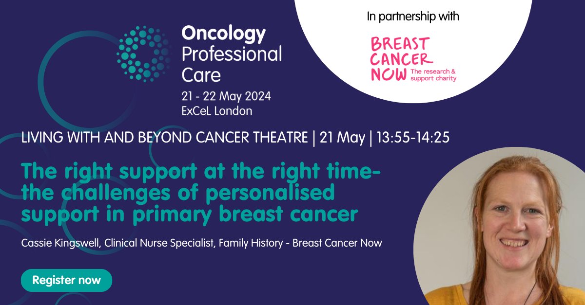 Join our clinical nurse specialist Cassie at @oncology_care in London on 21 May to learn about the right support at the right time. Book your free place: rfg.circdata.com/publish/OPC24/…