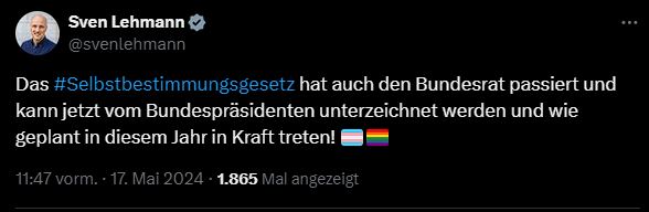 Wählt jede Partei, die diesen Schwachsinn, der Frauen und Kinder gefährdet, wieder abschaffen möchte. Pädophile und Perverse freuen sich schon auf das Gesetz.