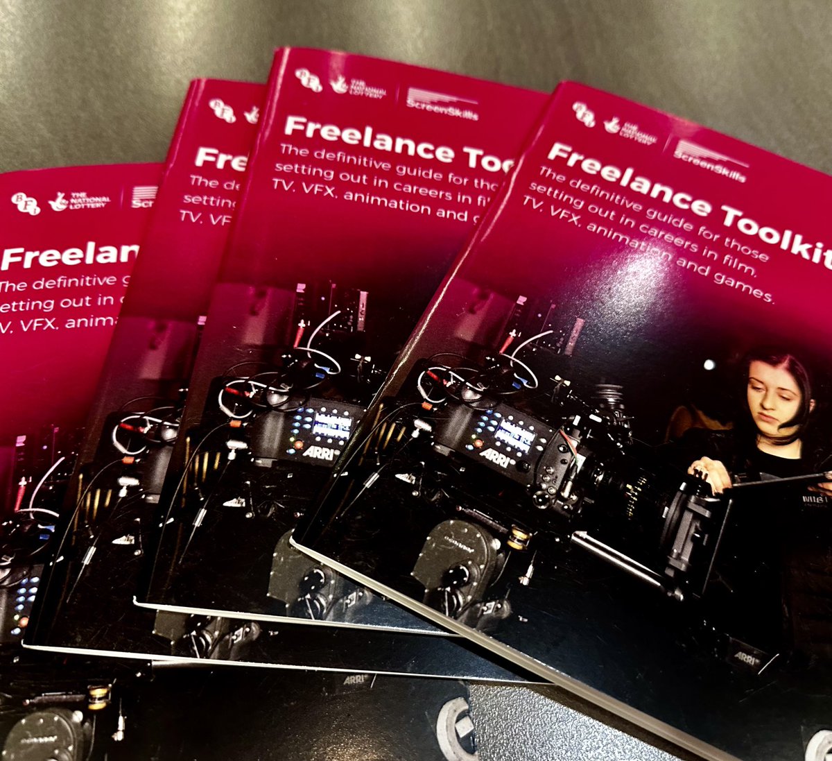 Just given these beauties from ⁦@UKScreenSkills⁩ to our ⁦@Channel4Skills⁩ trainees. #Freelancing #Education