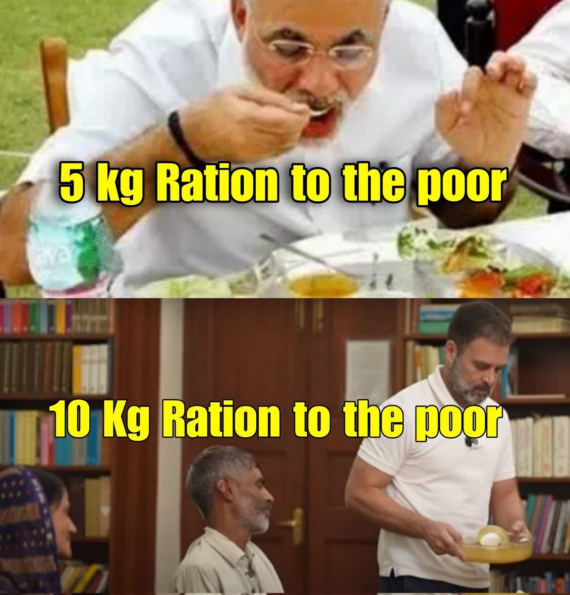 This is the Difference between congress and BJP 👇🏻

Congress has announced 10 kgs of Ration to the poor people every month.