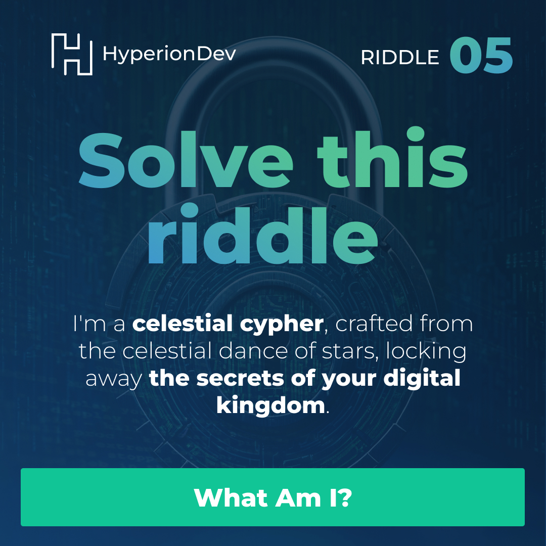 Explore the celestial cypher. Make sure you're following us and guess the answer in the comments for a chance to win. Ts and Cs Apply. #CyberSecurity #Puzzle