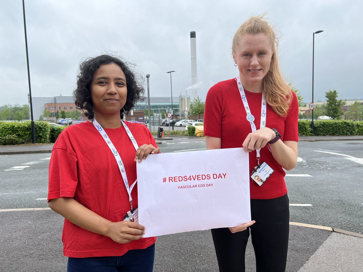 #CeNREE are wearing it red for #RED4VEDS day, promoting the @UHNMhospitals project on Ehlers-Danlos Syndromes (EDS). Limited services are available for diagnosis and comprehensive care nationally. CeNREE are exploring the care and service provision for EDS patients @UHNM_NHS