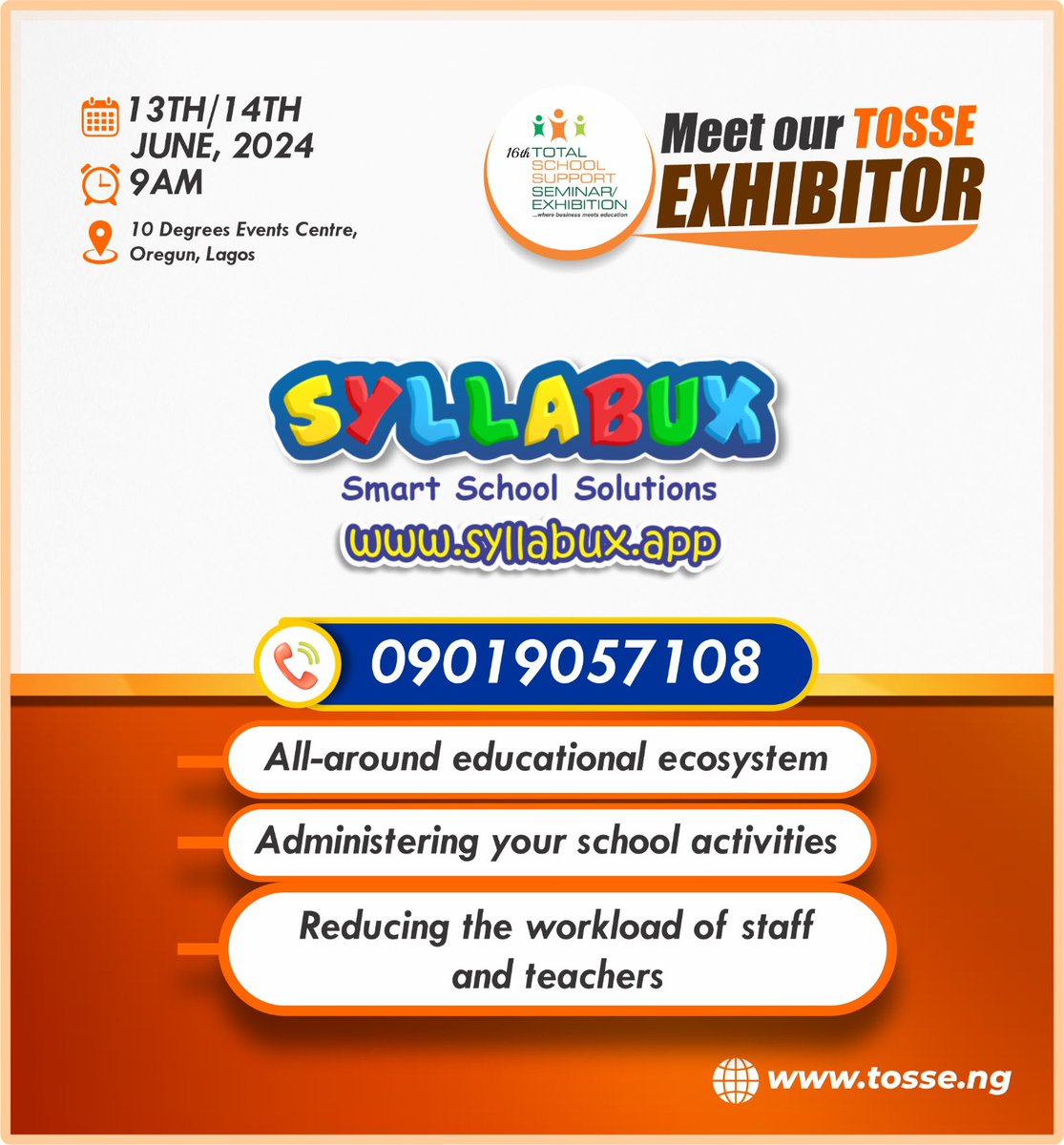 @syllabux will be at TOSSE 2024!

Powered by artificial intelligence, Syllabux facilitates all day-to-day activities of your school, from managing student records to creating world-class lesson plans, notes, videos and assignments.

Visit tosse.ng

#tosse