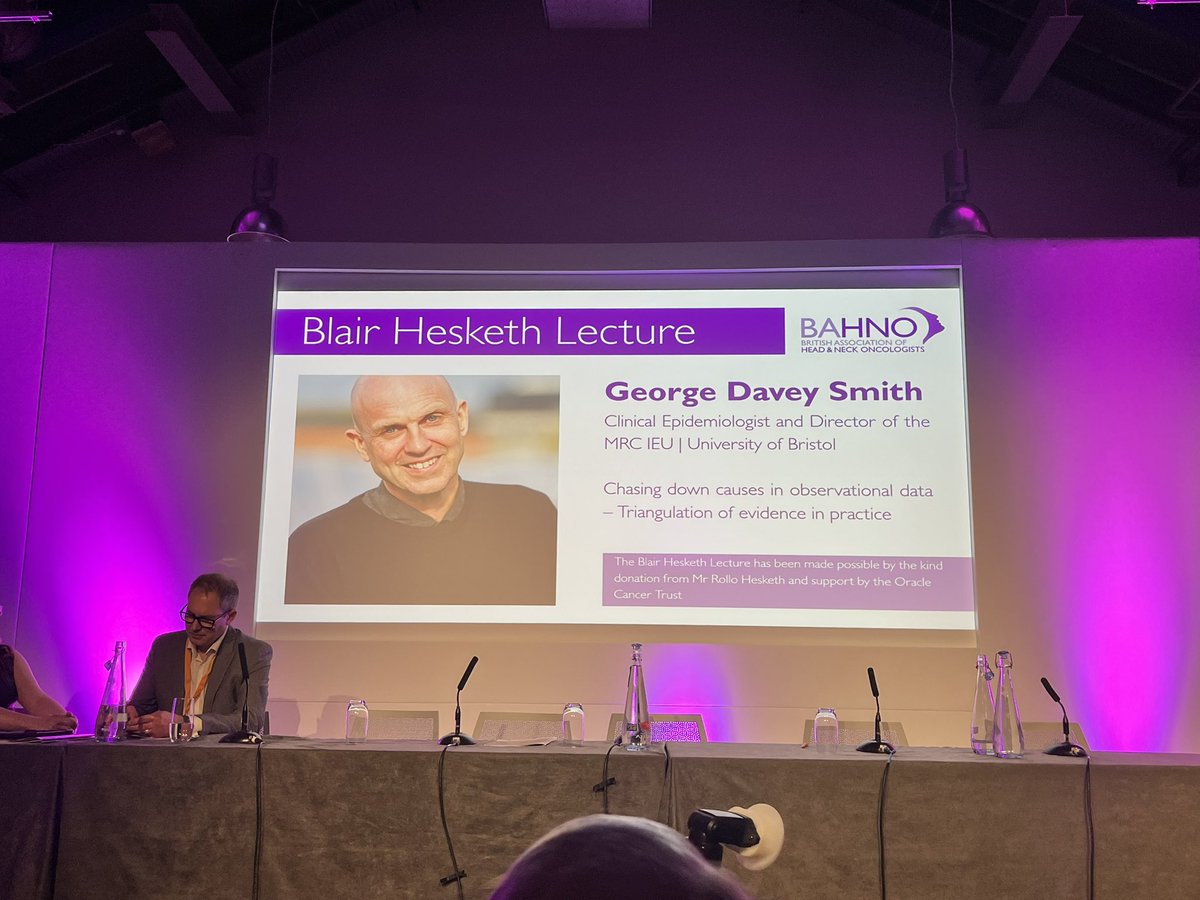 @mendel_random Representing @BristolUni and @mrc_ieu at @BAHNOOfficial giving the Blair Hesketh Lecture. Great to see Causal Epidemiology front and centre here at bahno