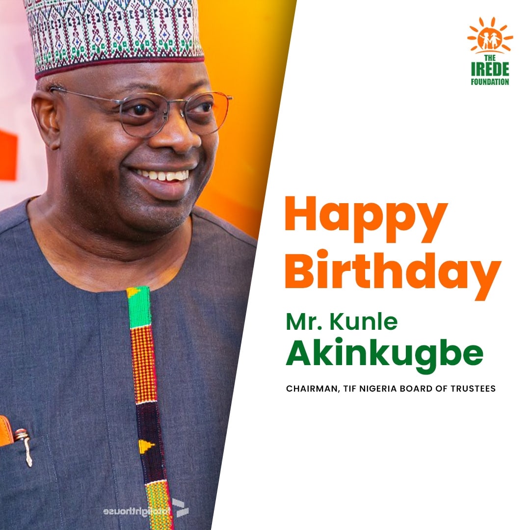 Happy birthday to our esteemed Chairman Board of Trustees, TIF Nigeria, Mr. Kunle Akinkugbe! 🥳 

May this special day bring you joy and continued success.  

Cheers to many more happy years! 

#TheIREDEFoundation #disabilityadvocate #disabilityawareness #ngo #HappyBirthday