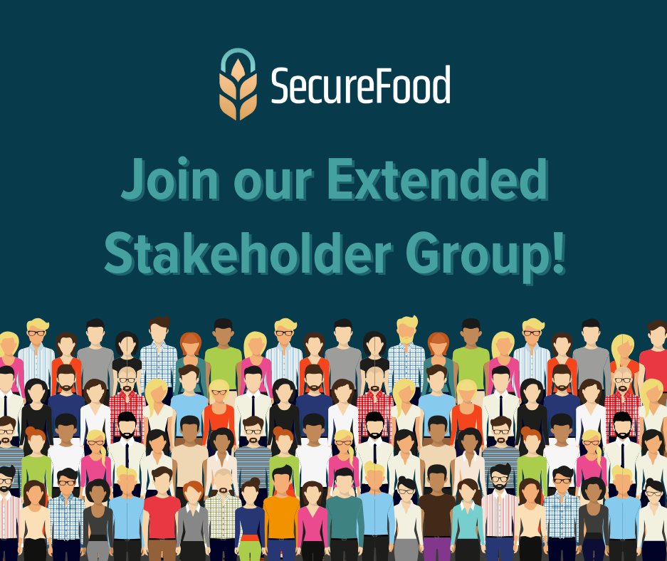 We are currently in the process of forming our Extended Stakeholder Group (ESG) for the SecureFood project, and we need your insights and expertise!

👉 Join us today by contacting our Communication and Dissemination Manager, Benjamin Moore, at bmoore@carrcommuncations.ie.