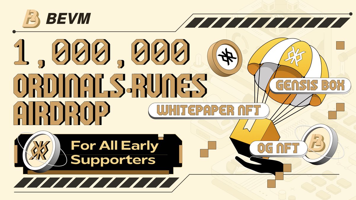 Early Support Return: The 1,000,000 ORDINALS•RUNES Airdrop Campaign is launching soon!  

Over the next two months, all our early backers will receive ORDINALS•RUNES, generated from the first block after #Bitcoin's halving, as well as our @BTClayer2's first #Runes assets, as