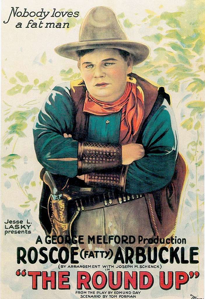 #RosoceArbuckle looking poignant in a poster for his western The Round Up (1920). Also starring #WallaceBeery who was married to #GloriaSwanson and #JeanAcker, wife of #RudolphValentino.

#Damfino #SilentComedy #comedy #Hollywood #film #movies #slapstick #poster #FilmPosters