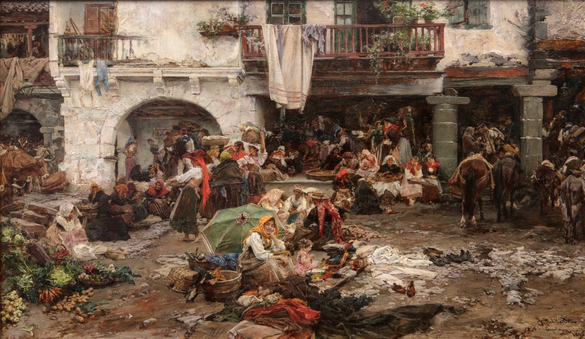 'Día de mercado en Noya', de Francisco Pradilla y Ortiz (Villanueva de Gállego, Zaragoza, 1848-Madrid, 1921).