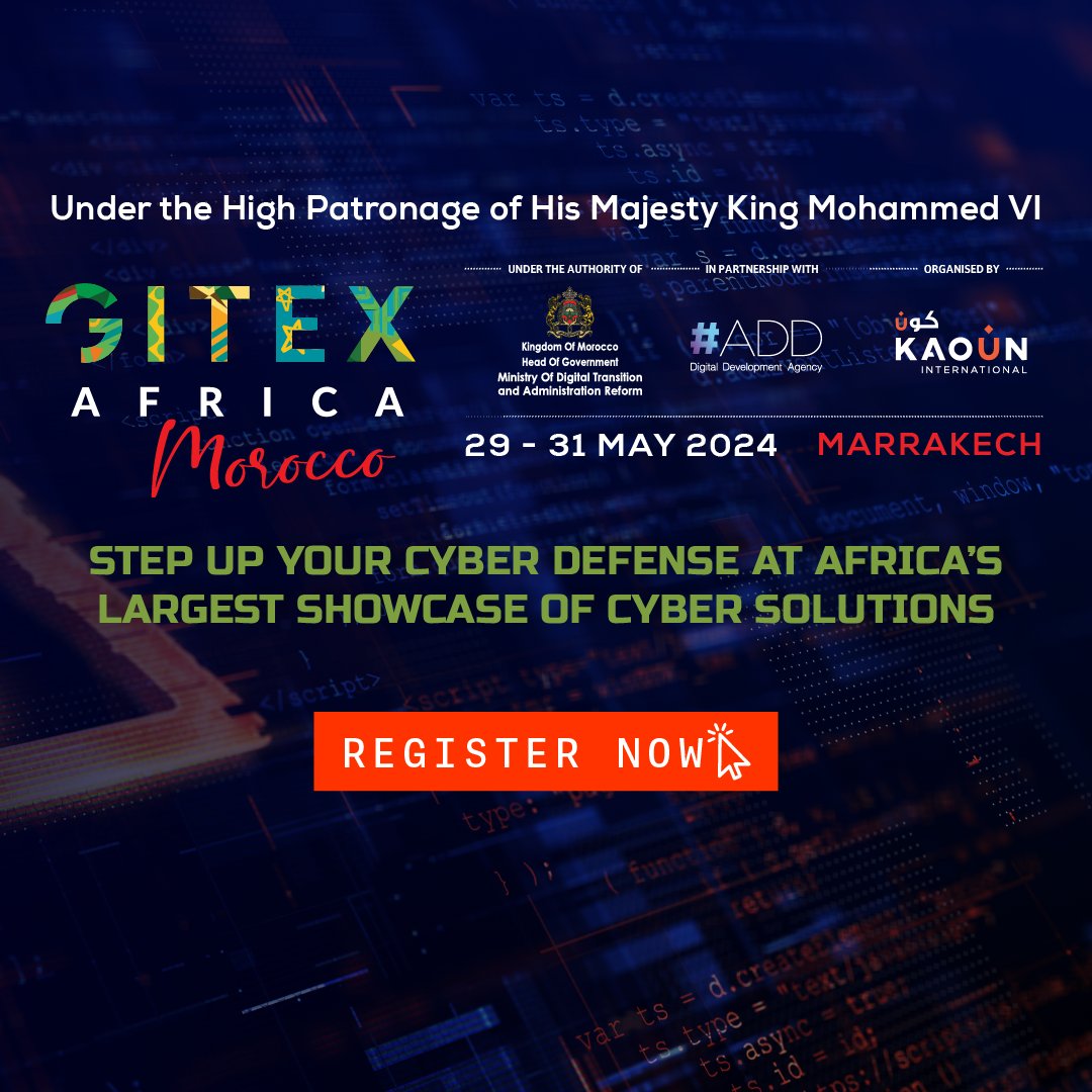 As weekly cyber threats continue to escalate across Africa, it's more crucial than ever to secure your company's digital future 🔐 Ensure your business is equipped to defend itself at #GITEXAFRICA 29-31 May, the continent’s largest showcase of cyber solutions and insights.