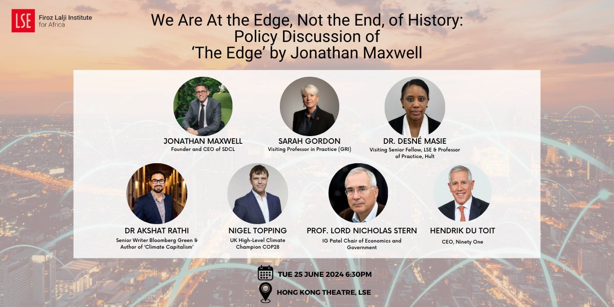 Join us on 25 June, for #LondonClimateActionWeek to discuss the thought-provoking book 'The Edge' by Jonathan Maxwell, CEO of Sustainable Development Capital. Read more and register ⬇ ticketsource.co.uk/firoz-lalji-in…