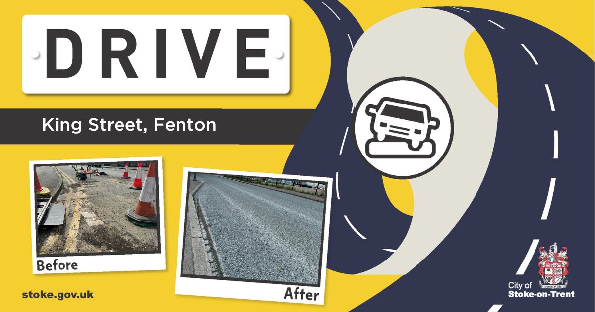 🚗Our #Drive to restore the city's highways also means working to prevent faults.

📷On King St, Fenton we've filled in any potholes and cracks and then applied a surface dressing treatment.

🛣️ It's repaired faults on the road AND will help prevent more faults in the future.