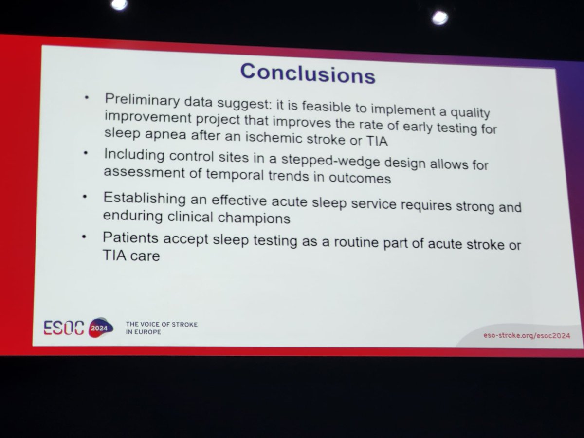 #ASAP RCT: Sleep apnea post-stroke/TIA 💤 Based on preliminary findings, it is feasible a project that improves early detection of sleep apnea post stroke/TIA. Next efforts will take a look additional outcomes 🔜