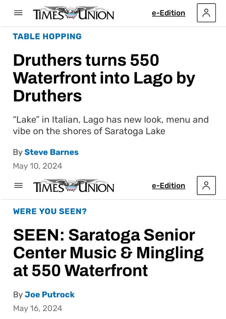 MARRED-A-LAGO If Steve Barnes had his Druthers, would Joe Putrock (or an absent-minded editor or underpaid, non-union intern) actually read Table Hopping regularly and know the new name of the venue on Saratoga Lake?