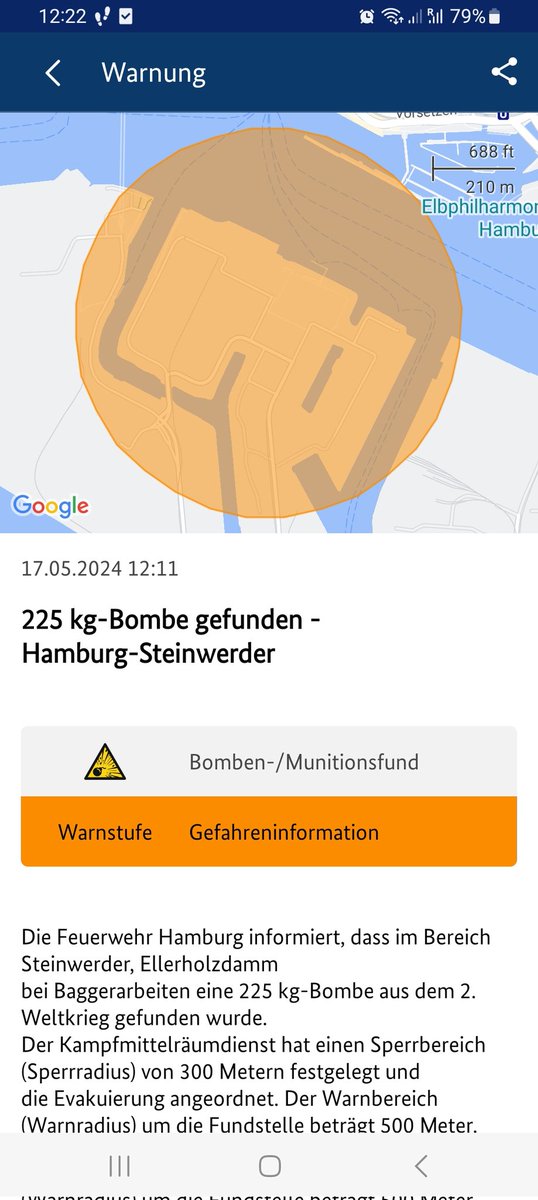 Wir haben mal wieder Bombenstimmung in #Hamburg 
#Nachrichten #Bombe #Fliegerbombe #VerkehrHH #Gefahr