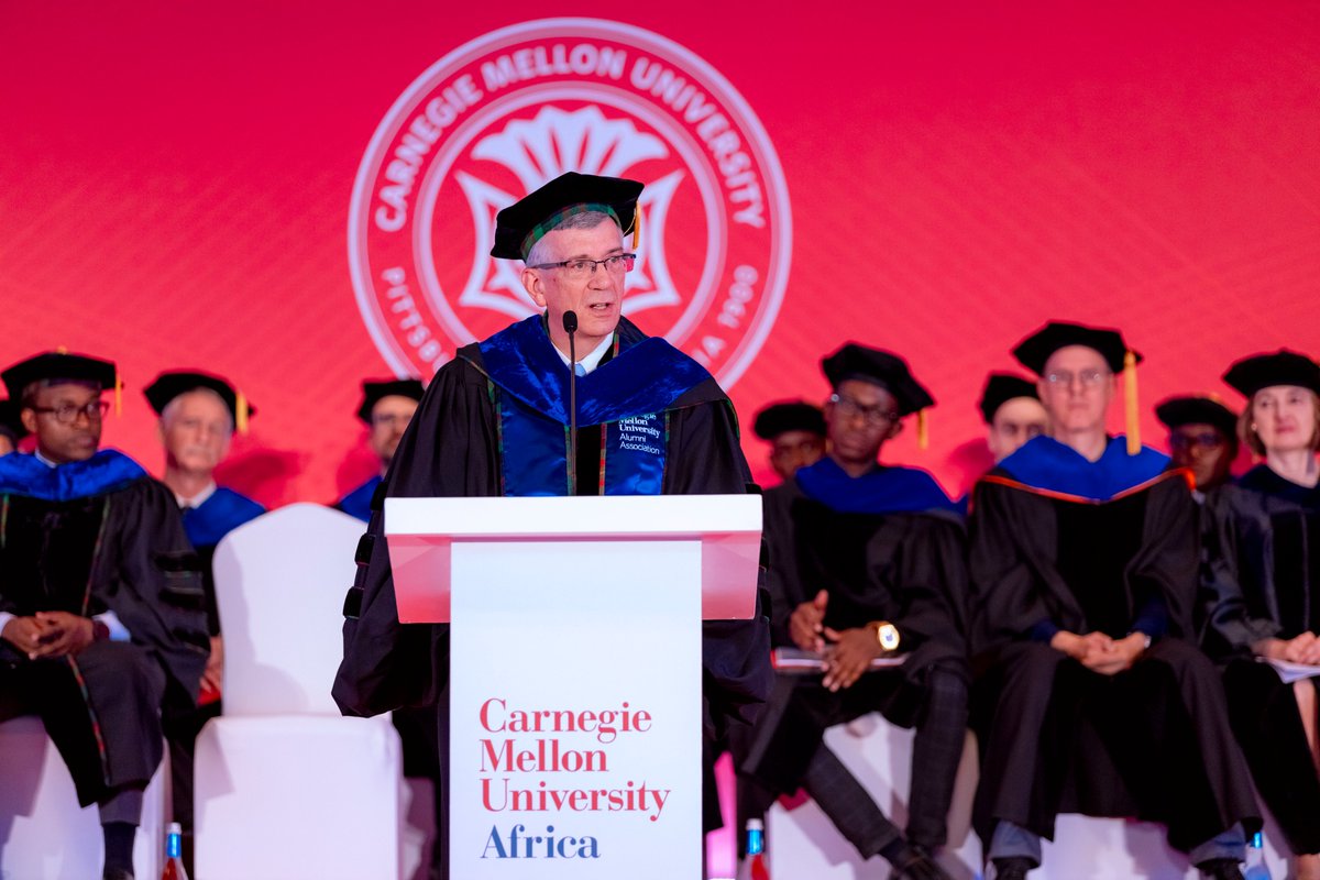 'The world needs hard workers, lifelong learners, and problem solvers — people just like YOU — to make a difference. I am excited for what the future holds for you.' Prof. James Garrett @CMUProvost #CongratulationsTartans #CMUAfricaGrad