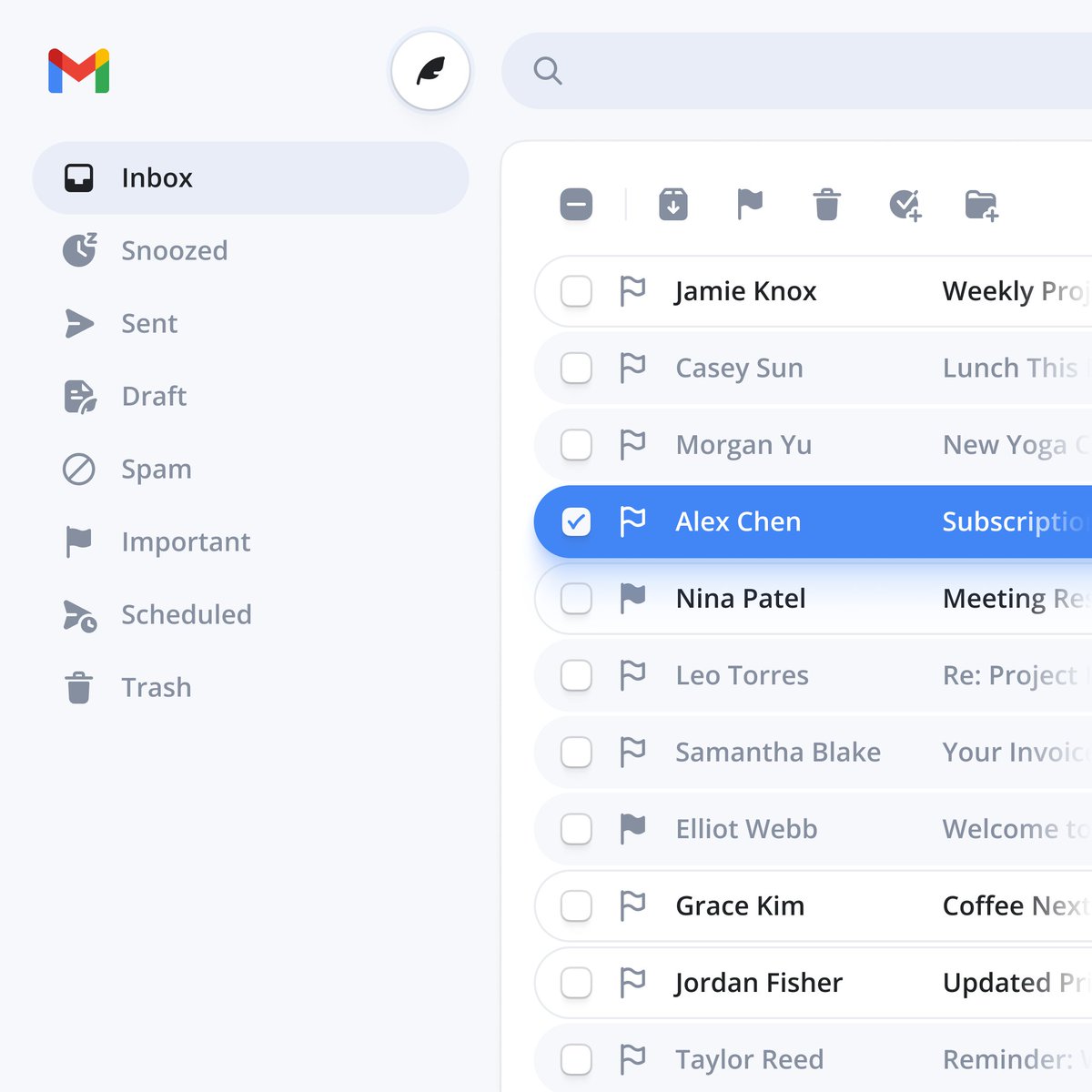 Gmail, but with fewer shades of blue 🪄

Icons → @nucleoapp