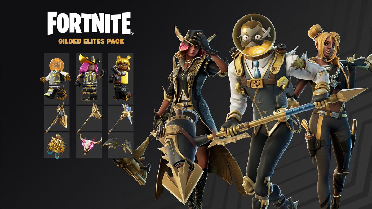 Fortnite - GILDED ELITES PACK 

- Repost ♻️
- Follow Me + @ThoseTG with notis turned on! 🔔

Ends in 24 hours! ⏰

#FortniteCh5S12 #Fortnite #FortniteUnderground #giveaway #giveaways #EpicPartner