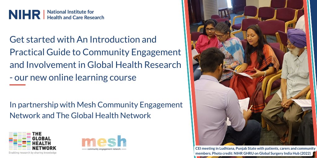 Our new, free online course, An Introduction and Practical Guide to Community Engagement and Involvement in Global Health Research can help you to understand the ethical principles that support CEI. Start learning today: globalhealthtrainingcentre.tghn.org/introduction-a… With Mesh, info_TGHN #NIHRCEI