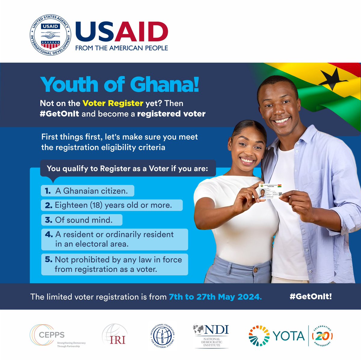 hamidsokun's tweet image. Don’t forget the registration dates: 7th to 27th May 2024. #GetOnIt #MyVoteMyFlex