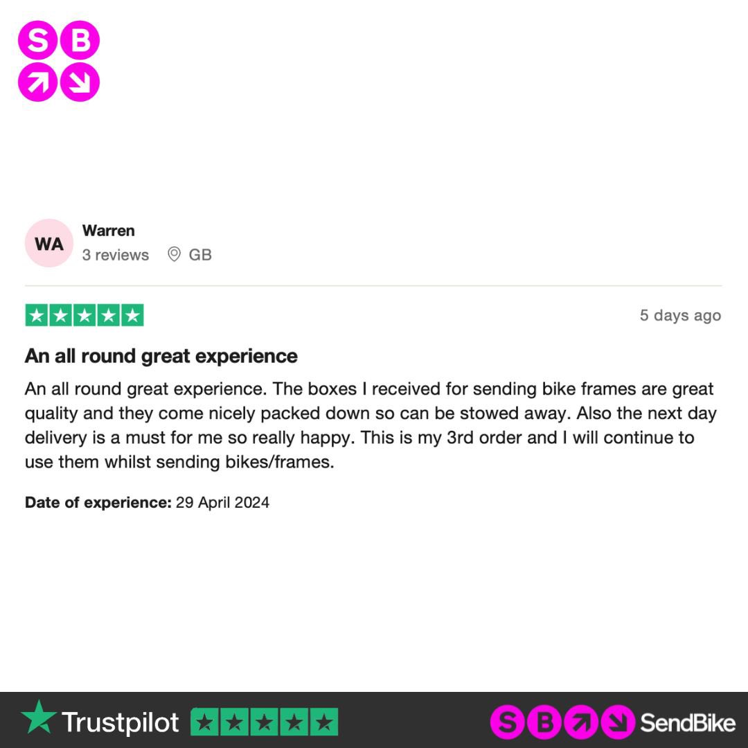 At SendBike, we’re all about making sure our customers and their bikes are our priority. 🌍  

Don’t just take our word for it, check out our Trustpilot to see what our customers really think! 🚲 

Let’s pedal towards success together! 🚀

#sendbike