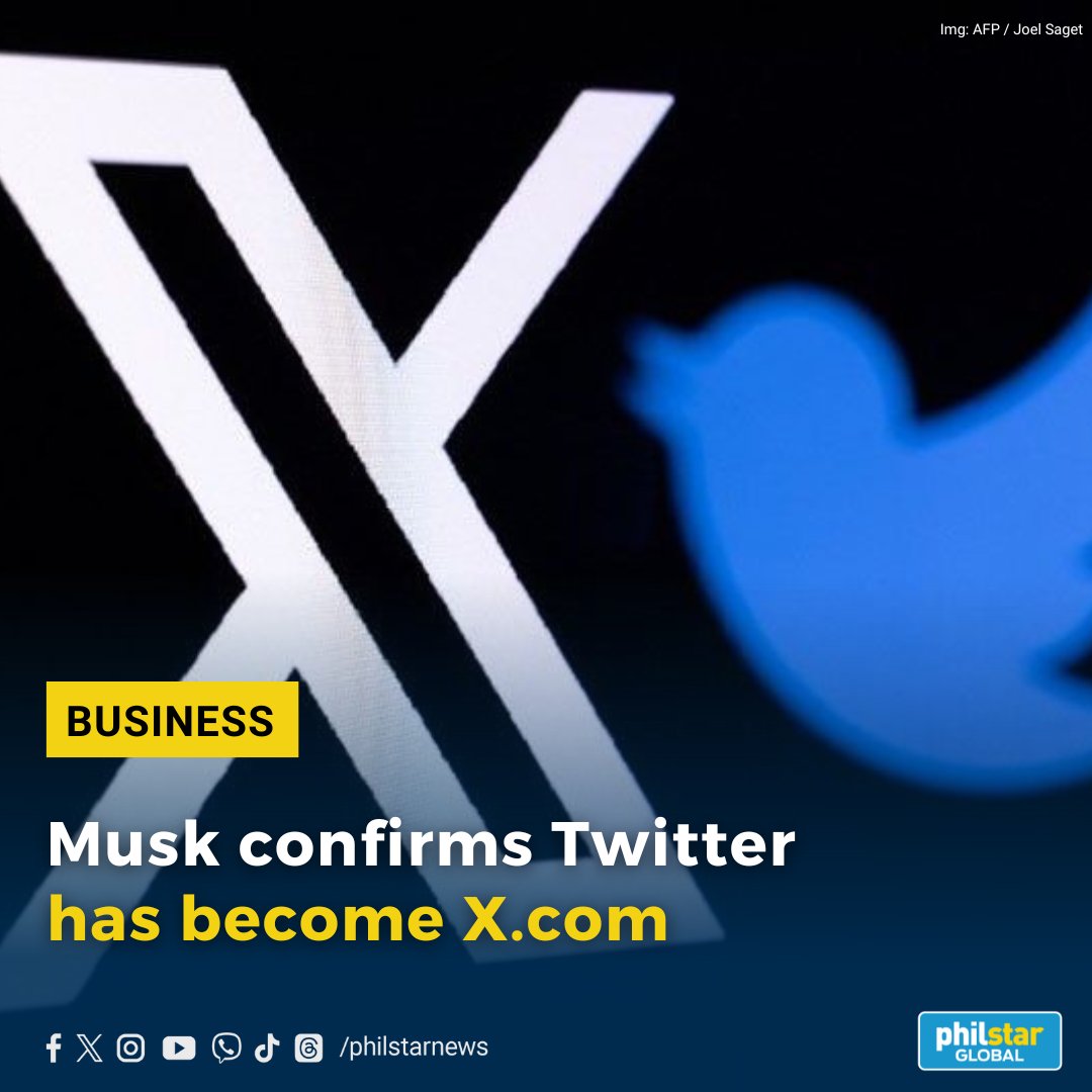 'ALL CORE SYSTEMS ARE NOW ON X.COM'

The social network formerly known as Twitter has fully migrated over to X.com, owner Elon Musk said on Friday.

Read: philstar.com/business/2024/…