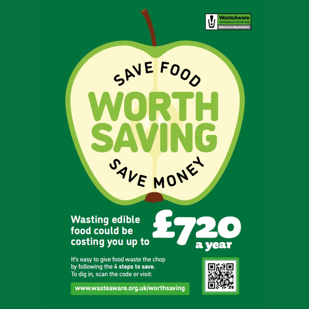 the 4 steps to saving food plan- check what you have; shop for what you need; store in the best way; eat what you have #wasteaware #worthsaving