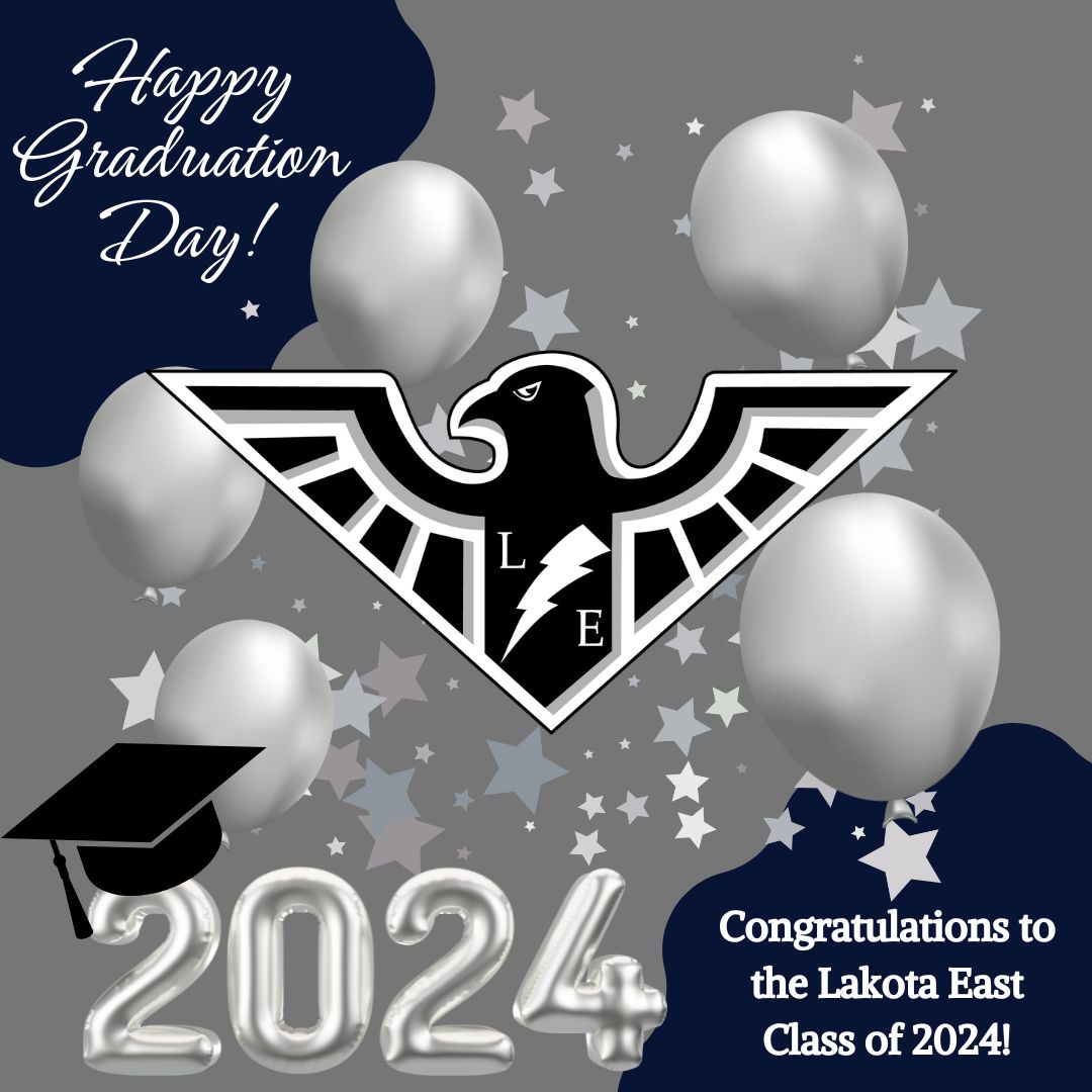 Alright Thunderhawks! It's your turn! Happy Graduation Day to the <a href="/EAST_HAWKS/">Lakota East High</a> Class of 2024! Tonight, WE will celebrate you!

#WEareLakota #WEareProud #ClassOf2024 #theEASTway
