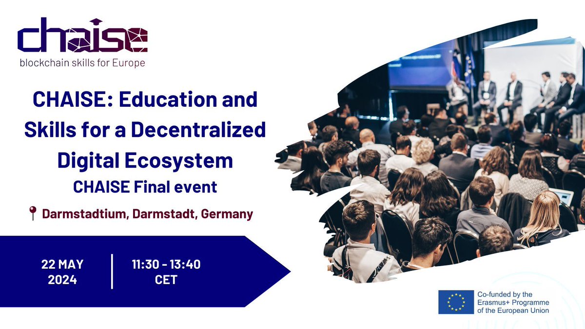 🚀 Don’t miss out on an exciting discussion about the future of Blockchain at the final event of @CHAISE_EU, a project #IOTA has been collaborating on since 2020! 📅Date: 22 May 2024 🕚Time: 11:30 – 13:40 CEST 📍 Location: Schlossgraben 1, 64283 Darmstadt, Germany Register now