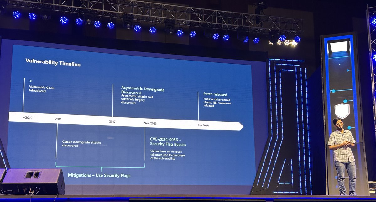 Vishal Mishra (@v1sh41), Senior Security Engineer, Azure Cloud Security at Microsoft presented a talk titled 'The Dusky Shark: TDS Downgrade” at #BlueHatIndia. During his talk, Vishal discussed TDS protocol and earlier exploits, existing mitigation for TDS downgrade (including