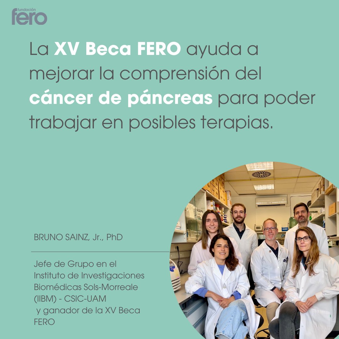 FundacionFero's tweet image. 💡Se descubre un nuevo talón de Aquiles para las células madre cancerosas. El proyecto respaldado por la XV BECA FERO, liderado por el Dr. Bruno Sainz, mejora la comprensión del cáncer de páncreas🌐🔬
 
¡Muchas felicidades equipo! 
#FundaciónFERO #AvanceCientífico #CáncerPáncreas