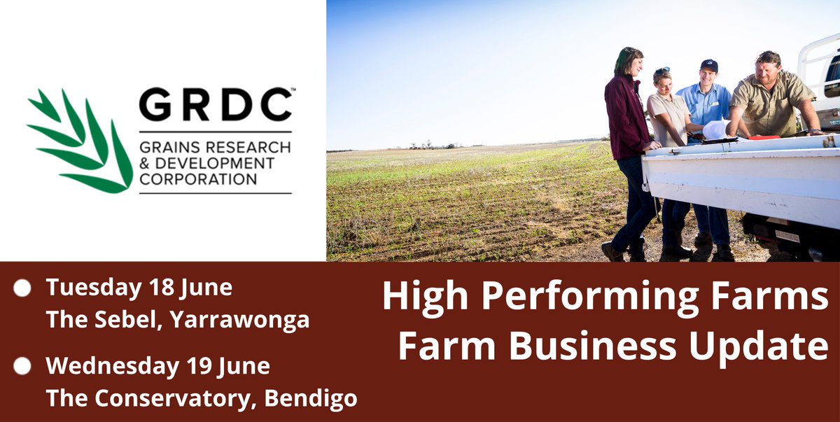 📅 Save the date 📅 Growers in Victoria are invited to join our upcoming Farm Business Update sessions: 🌟18 Jun, Yarrawonga bit.ly/3yq88E0 🌟19 Jun, Bendigo bit.ly/3K3iQ5E Stay tuned for full program details including topics & speakers. @ORMPtyLtd