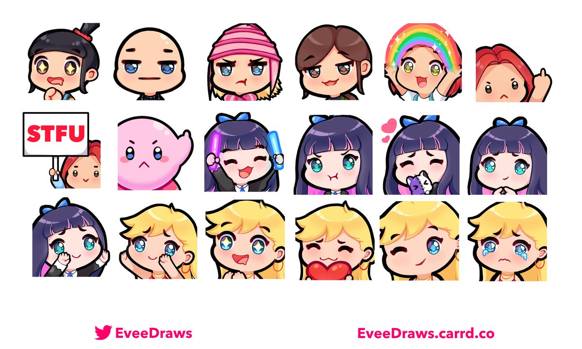 y commissions are officially OPEN again! You can order custom emotes with via DM, over Fiverr, Kofi, or Etsy!

✨links in comments! ✨

#twitchemotes #twitchstreamer #twitchemoteartist #commissionsopen #Vtuber #ENVtuber #twitchart #twitchgraphics #twitchbadges #twitchcommissions