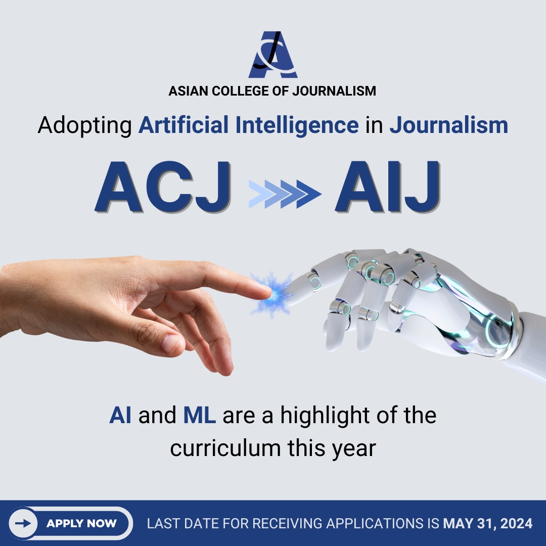 ACJ Postgraduate Diploma in Integrated Multimedia Journalism
.
.
#ACJ #asiancollege #asiancollegeofjournalism #ai #aij #artificialintelligence #aicourse #YouACJOnlyOnce