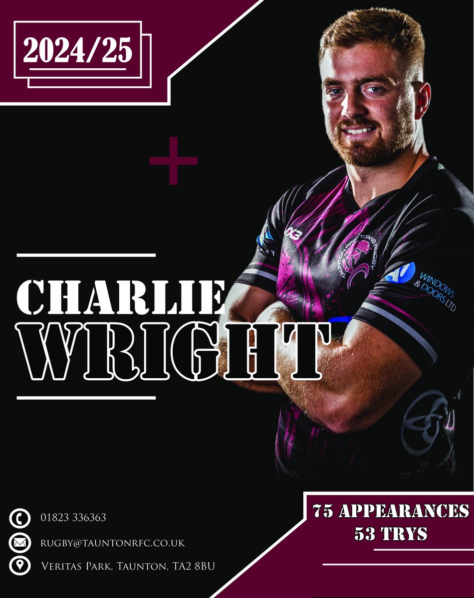 🔥 Charlie Wright Is Back 🔥 We are delighted to announce that Charlie Wright has committed to Taunton RFC for the 2024/25 Season. Charlie would arguably be the first name on the team sheet every week. He leads from the front with every performance.
