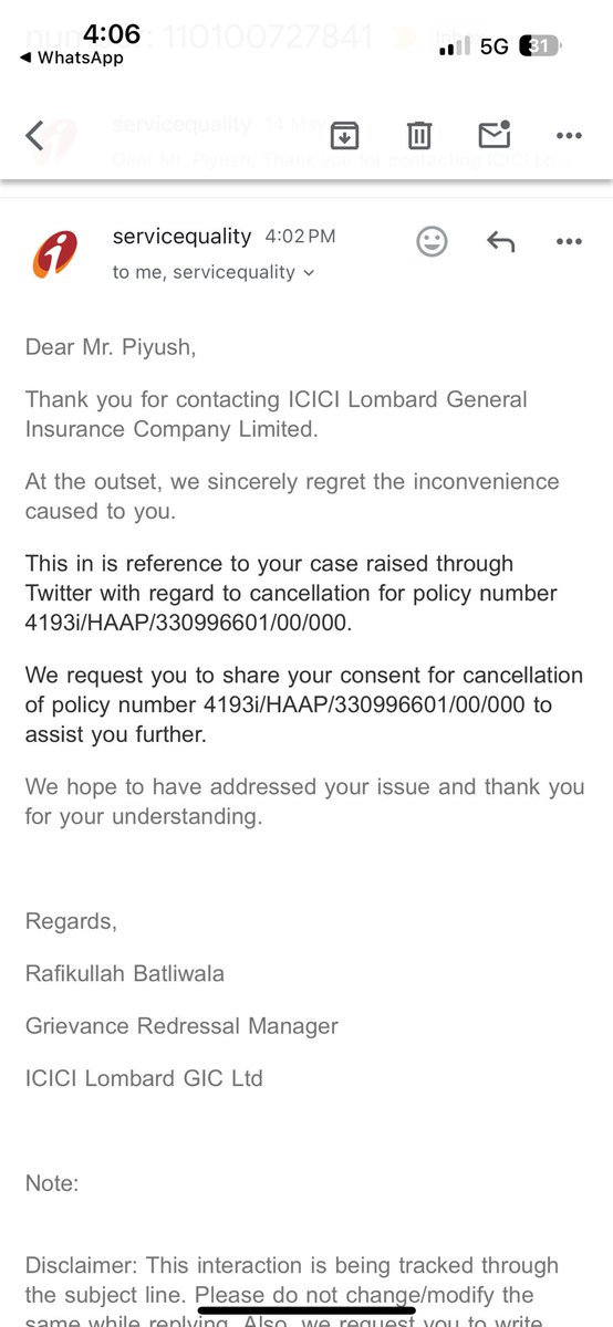 Now they are harassing me to cancel the policy and even not ready to return the premium amount.
Basically first they make u but policy then don’t give claim and then want to cancel.This is how they operating.Shame @ICICILombard