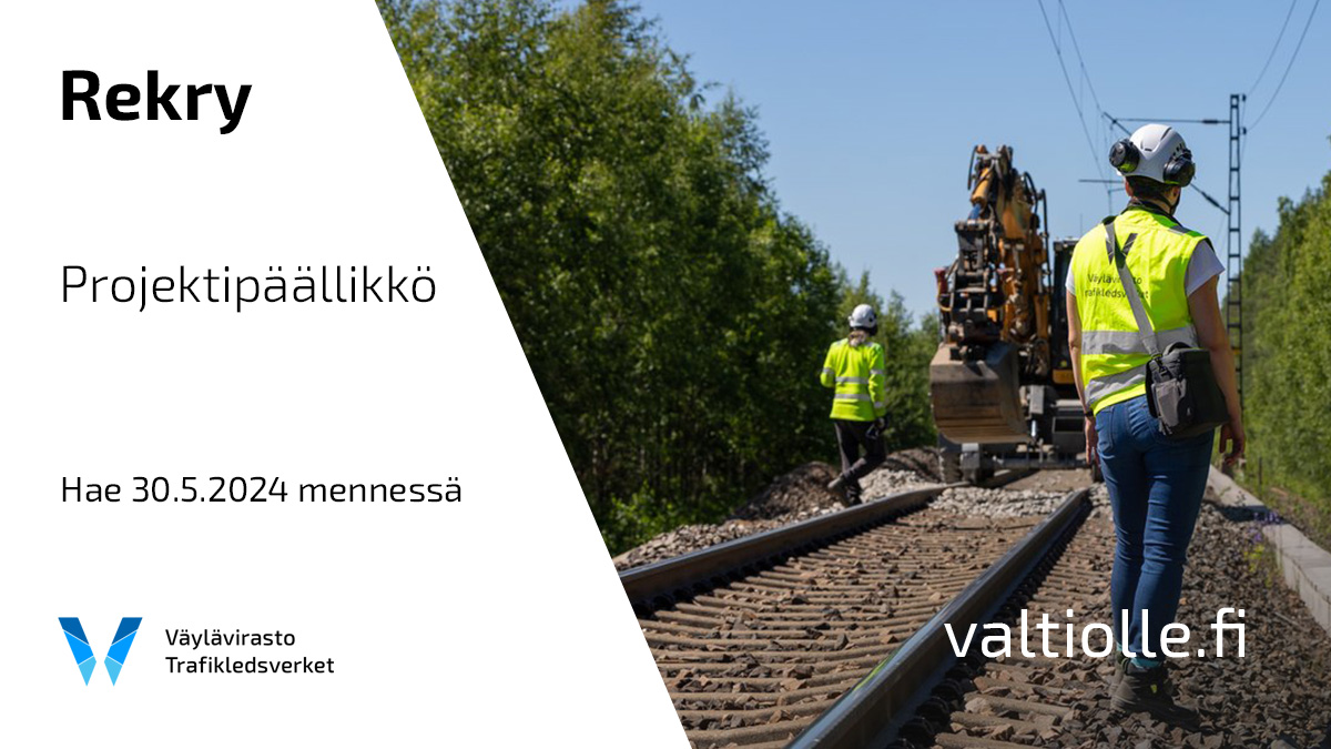 👩‍🦰👱‍♂️ Haemme projektipäällikköä rautateiden turvalaitteiden rakennuttamiseen.
👉 Lue lisää, hae 30.5. mennessä: valtiolle.fi/fi/tyopaikat/p… 
#rekry #ValtiollaTöissä #Väylävirasto