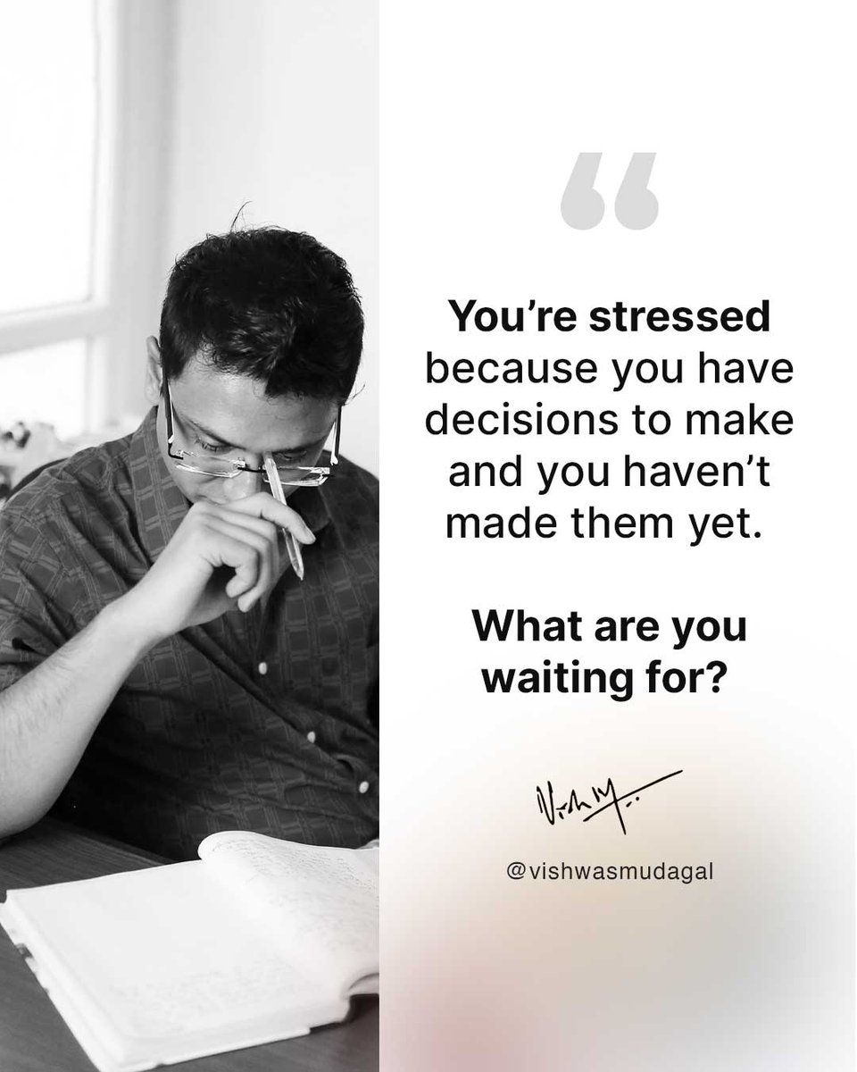 It’s time to make your move. Are you ready? Comment YES if you are. 

Follow @vishwasmudagal for a daily dose of #inspiration #motivation #careeradvice #lifehacks #passion #successtips #businesstips and much more!!!