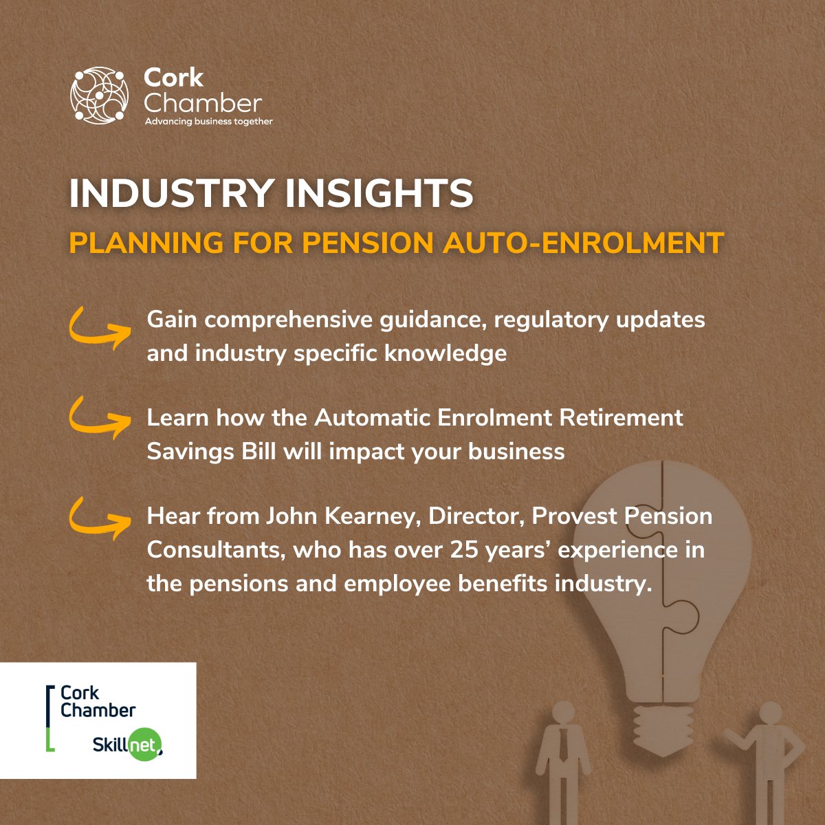 Don't miss our brand new series✨Industry Insights✨designed to provide SMEs with knowledge they need to navigate the ever changing business landscape! Find out how the Automatic Enrolment Retirement Savings Bill will impact your business. More info➡ chamber.corkchamber.ie/events/details…