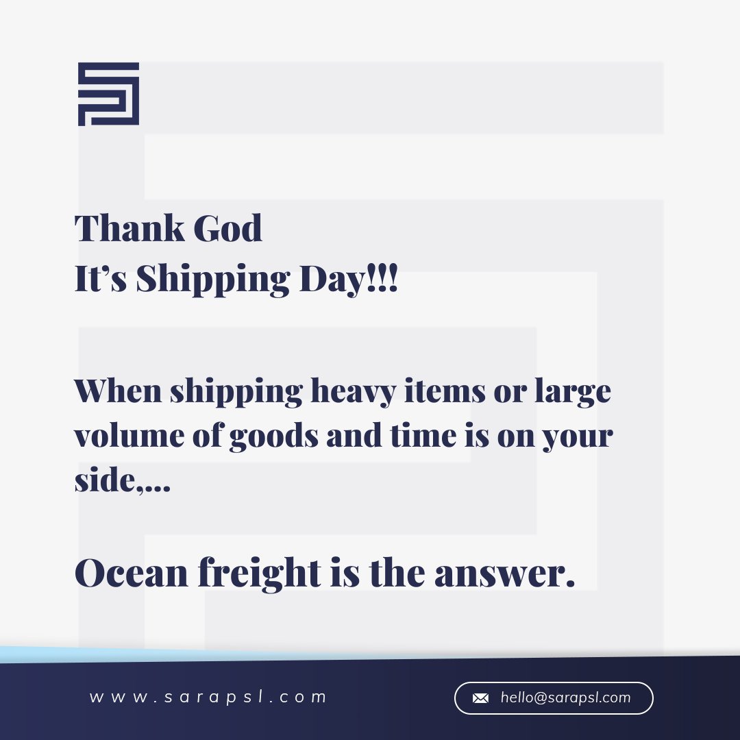 It's that simple...

You can save more money by choosing ocean freight option for the shipping of your goods..

To know more on how it works, send us a DM.

#saraprocurement #sara #procurement #chinatolagos #shipping #procurementagent  #seafreights  #maritime #supplychain