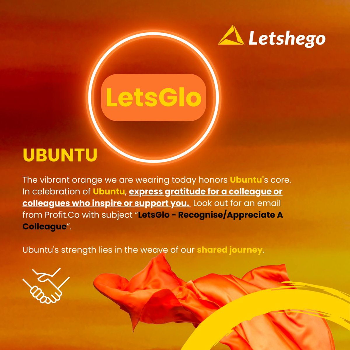 As a Pan African brand with a footprint in 11 markets - our corporate culture is one we've harnessed & guarded fiercely. 

Over the years, you've known us for #improvinglives as premised in our ubuntu-ness. 

#brand #identity #letshego #AfricasDigital #LetsGlo