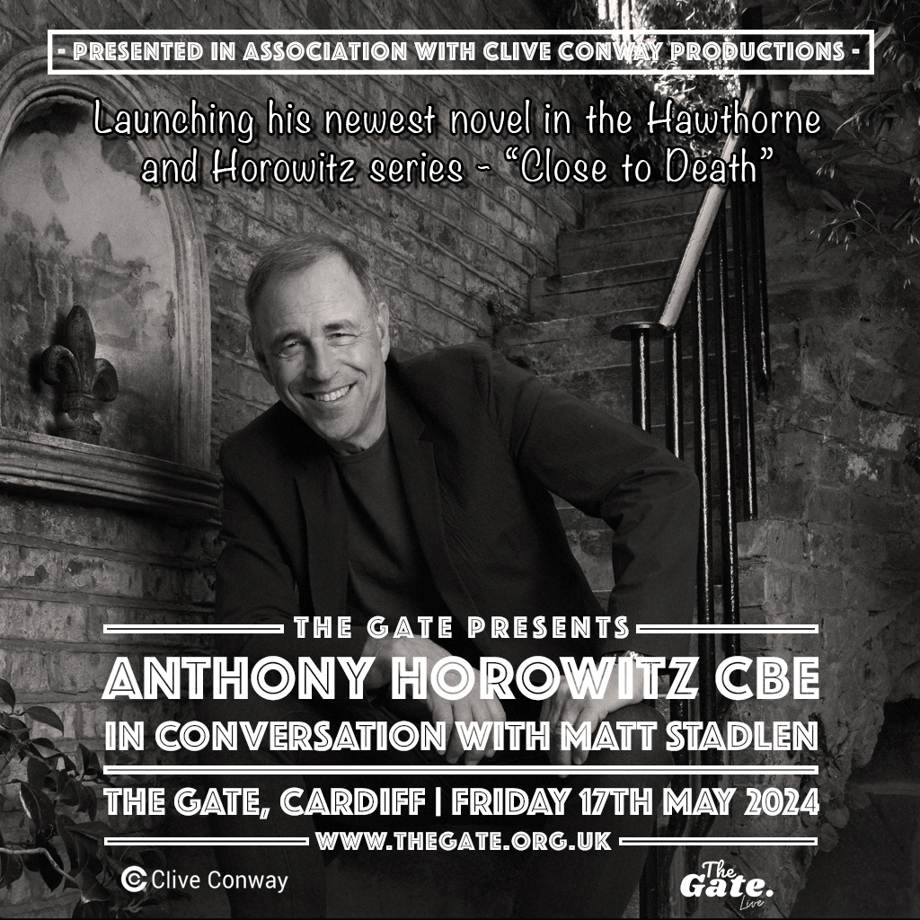 Last call for tickets for tonight's in conversation with @MatthewStadlen and @AnthonyHorowitz at @TheGateLive, #Cardiff. We'll have the wonderful @GriffinBooksUK selling his latest novel 'Close to Death' in the bar. 🎟️Grab your tickets now via @Gigantic: thegate.gigantic.com/anthony-horowi…